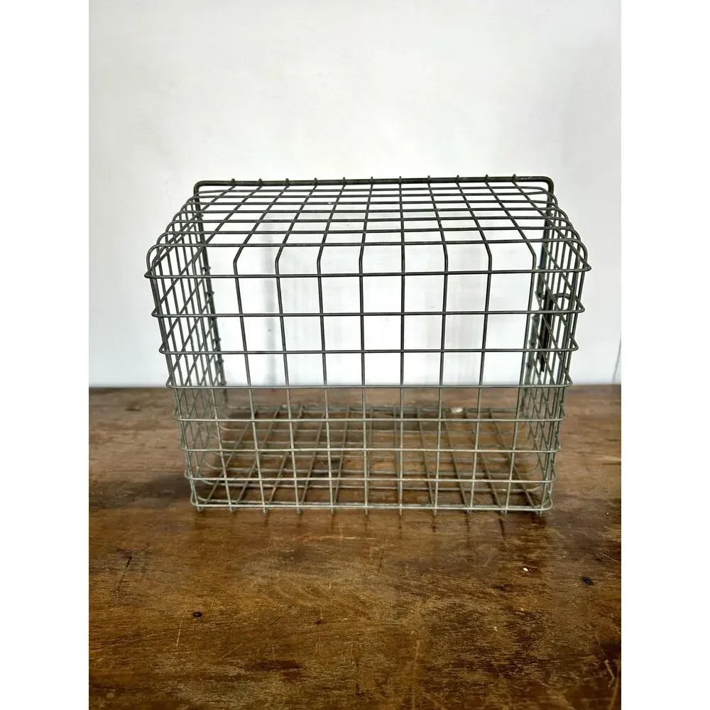 Vintage Industrial Wire Basket | Retro Gym Locker | Milk Crate Storage | MCM Bin